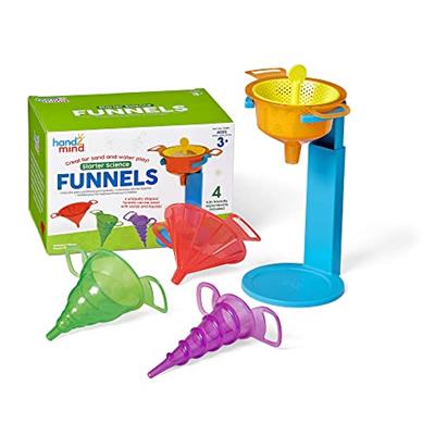 Learning Resources Starter Science Funnels, Science Lab Equipment, Ages 3+, Sifting Toys, Sand Sifter, Water Table Toys, Sensory Play Toys, Educationa