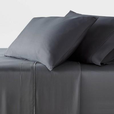 Twin/Twin XL 320 Thread Count Cool TENCEL® Lyocell Sheet Set Gray - Threshold™: Satin Weave, OEKO-TEX Certified : Target