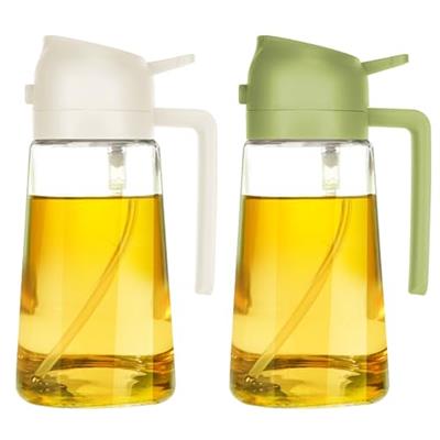 TrendPlain 16oz Oil Dispenser Bottle for Kitchen - 2 in 1 Olive Oil Dispenser and Oil Sprayer - 470ml Olive Oil Bottle - Oil Sprayer for Cooking, Kitc