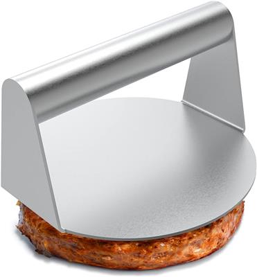 Amazon.com: JENNY FRIDA Stainless Steel Burger Press, 5.5 Inch Round Smasher, Non-Stick Smooth Hamburger Press Flat Bottom Without Ridges, Bacon Grill