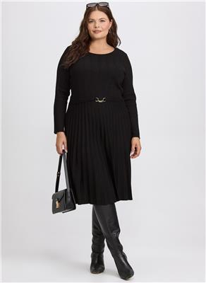 Pleated Sweater Dress