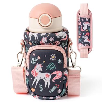 2ooya Water Bottle Carrier Bag with Strap - Magic Horse Water Bottle Bag Holder with Padded Strap Pocket 10/12/14/16/18Oz Neoprene Insulated Bottle Ba