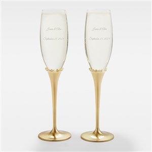 Personalize Wedding Princess Champagne Flute Set - Gold
