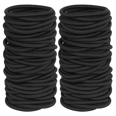 Amazon.com : GOSICUKA 120 Pieces Black Hair Ties for Thick and Curly Hair Ponytail Holders Hair Elastic Band for Women or Men(4mm) : Beauty & Personal
