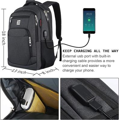 Amazon.com: Laptop Backpack,Business Travel Anti Theft Slim Durable Laptops Backpack with USB Charging Port,Water Resistant College Computer Bag for W