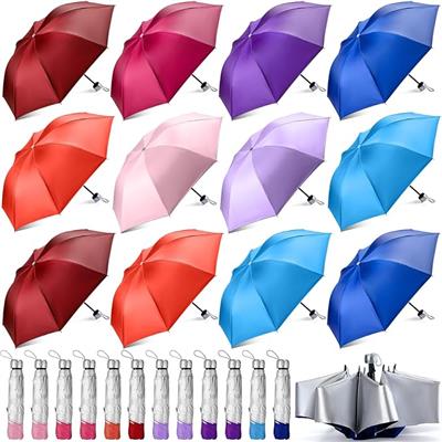 Amazon.com: Silkfly 36 Pack Bulk Umbrellas Folding Umbrella Windproof Compact Umbrella for Rain Sun Colorful Portable Travel Umbrella Pack Small Light