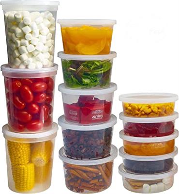 Amazon.com: DuraHome Food Storage Containers with Lids 8oz, 16oz, 32oz Freezer Deli Cups Combo Pack, 44 Sets BPA-Free Leakproof Round Clear Takeout Co