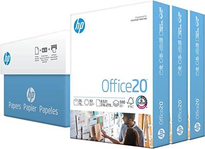 Amazon.com: HP Printer Paper | 8.5 x 11 Paper | Office 20 lb | 3 Ream Case - 1500 Sheets | 92 Bright | Made in USA - FSC Certified | 112090C : Clothin