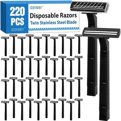 Amazon.com: CXYARY 220 Pcs Twin Blade Disposable Razors With Clear Safety Cap, Shaving Razors Bulk for Men &Women, Stainless Steel Blade, Multipurpose