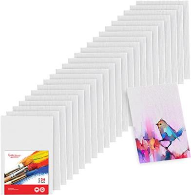 Amazon.com: Artlicious Canvases for Painting - Pack of 12, 5 x 7 Inch Blank White Canvas Boards - 100% Cotton Art Panels for Oil, Acrylic & Watercolor