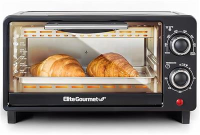 Amazon.com: Elite Gourmet ETO490 9L/4 Slice Countertop Toaster Oven with 30-Minute Timer, Adjustable Temperature Control, Includes Baking Pan and Wire