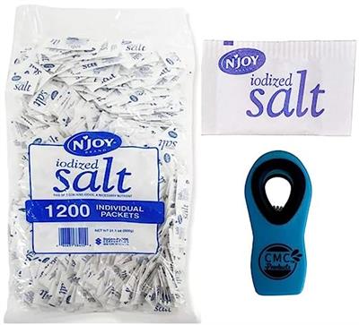 Amazon.com : N'JOY Iodized Salt - Salt 1,200 count Individual Packets with CMC Products Bag Clip : Grocery & Gourmet Food