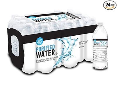 Amazon.com : Amazon Brand - Happy Belly Purified Water, Plastic Bottles, 16.9 Fl Oz (Pack of 24) : Grocery & Gourmet Food