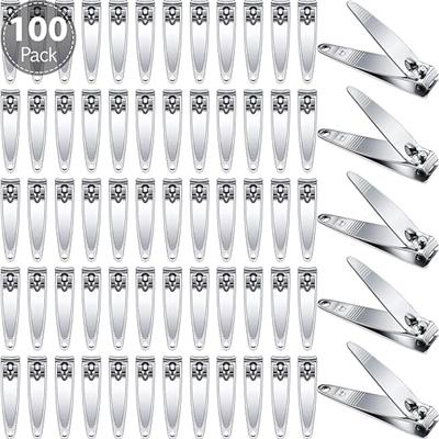 Amazon.com : 100 Pieces Nail Clippers Flat Toenail Clippers Stainless Steel Fingernails Pointed Manicure Pedicure Sturdy Trimmer Set for Men and Women