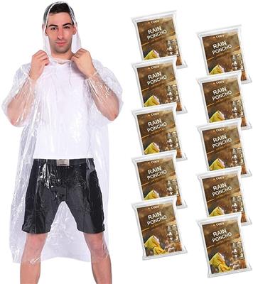 Amazon.com: COOY Rain Ponchos,with Drawstring Hood （10 Pack） Emergency Disposable Rain Ponchos Family Pack for Adults,Clear… : Tools & Home Improvemen