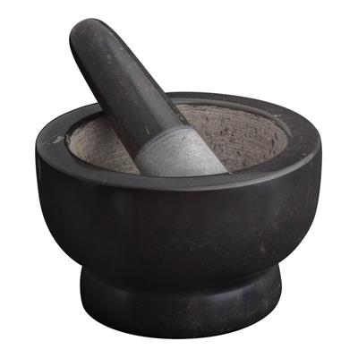 Buy MORTAR & PESTLE 13CM MARBLE BLACK FOOTED | Chef’s Hat