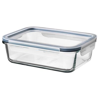 IKEA 365+ food container with lid, rectangular glass/plastic, 34 oz - IKEA