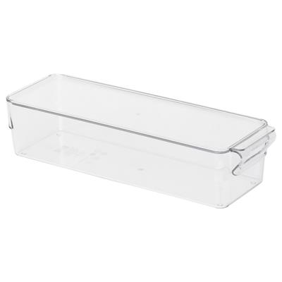 KLIPPKAKTUS storage box for fridge, clear, 13x4x3 - IKEA