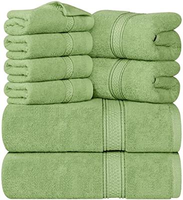 Utopia Towels 8-Piece Premium Towel Set, 2 Bath Towels, 2 Hand Towels, and 4 Wash Cloths, 600 GSM 100% Ring Spun Cotton Highly Absorbent Towels for Ba