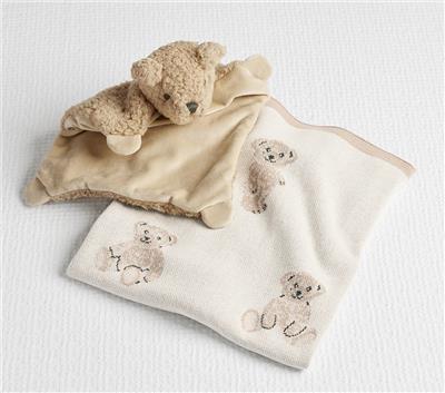 St. Jude Teddy Bear Intarsia Baby Blanket & Thumbie