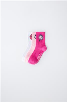 THREE-PACK OF KPOP DEMON HUNTERS™ NETFLIX © MID-CALF SOCKS - Pink | ZARA United States