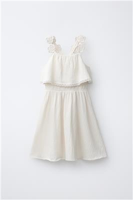 EMBROIDERED FLORAL DRESS - Ecru | ZARA United States