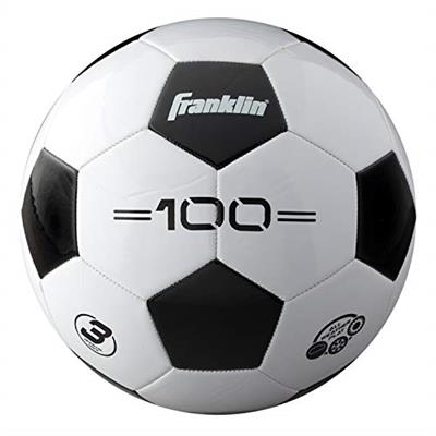 Franklin Sports Soccer Balls - Size 3 F-100 - Youth Soccer Ball, White/Black