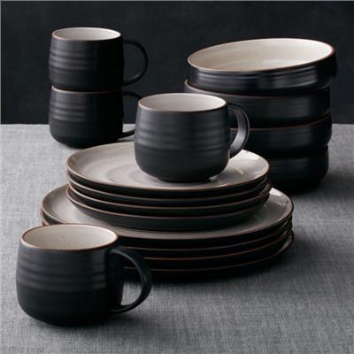18th Street 16-Piece Dinnerware Set with Low Bowl   Reviews | Crate & Barrel