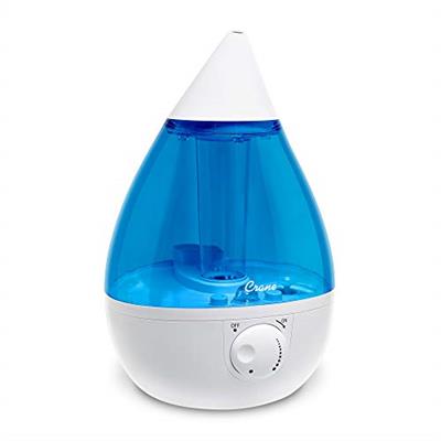Crane Ultrasonic Humidifiers for Bedroom and Office, 1 Gallon Cool Mist Air Humidifier for Large Room and Home, Humidifier Filters Optional, Blue and