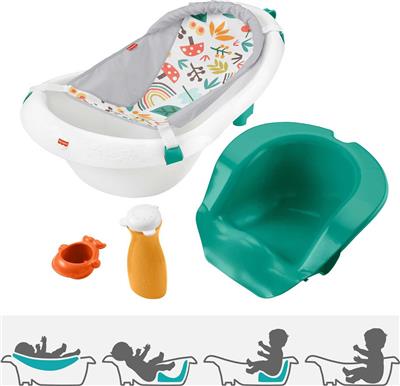 Fisher-Price 4-in-1 Sling ‘n Seat Tub Baby to Toddler Bath with 2 Toys, Whimsical Forest - Walmart.com