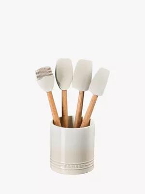 Le Creuset Stoneware Utensil Jar & Tool Set, Meringue