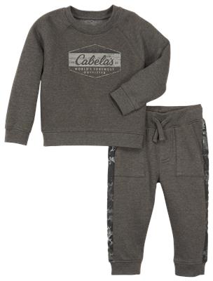 Cabelas Lockup Logo Long-Sleeve Sweatshirt and Pants Set for Babies