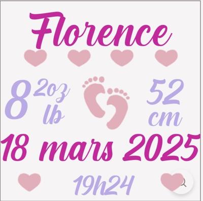 Toutou koala de naissance avec informations naissance – Brodali