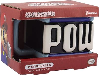 Amazon.com | Paladone Pow Block Novelty Shaped Mug for Fans, Friends and Family | Officially Licensed Nintendo Collectable, Ceramic: Coffee Cups & Mug