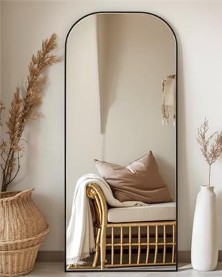 Antok Full Length Mirror, 71x28 Oversized Floor Mirror Freestanding, Arched Floor Standing Large Mirror Full Body Mirror with Stand for Bedroom, Han