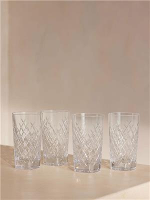 Barwell Cut Crystal Highball Glass, Set of Four - Soho Home