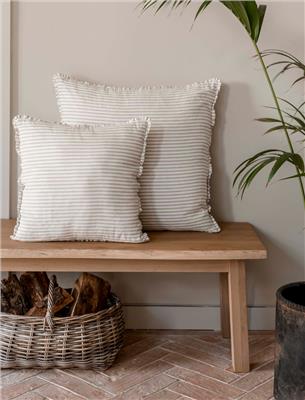 Boxwell Stripe Cushion 45x45cm Natural | Garden Trading