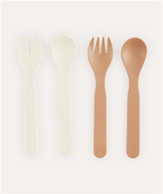 Neutral KIDLY Label 4-Pack Eco Spoons & Forks | KIDLY