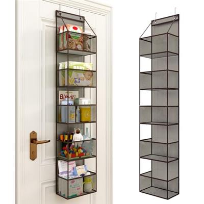 Fixwal 5-shelf Over The Door Bathroom Organizer, Baby Organizers and Storage with Clear Plastic Pockets, Sturdy & Large Capacity Door Hanging Organize