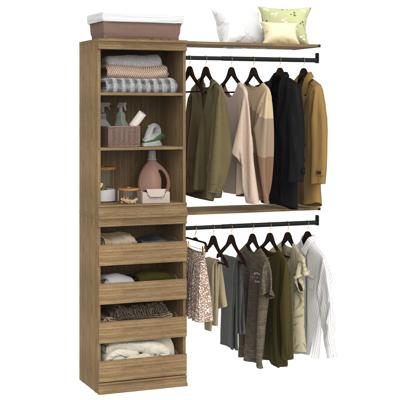 ClosetMaid Modular Storage 4.78-ft to 4.78-ft W Reach-in Tower system Sand Solid Shelving Wood Closet System one_size in Brown | 10000-05798