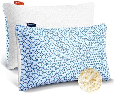 Love Attitude Pillows King Size Set of 2, King Size Pillows for Bed Shredded Memory Foam Pillows Adjustable, Cooling Pillow Soft and Supportive for Si