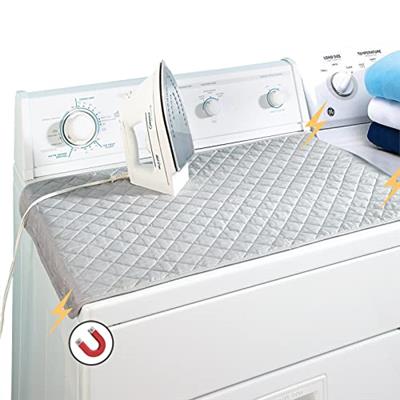 Ruibo Magnetic Ironing Mat Blanket,Iron Board Alternative Cover/Quilted Washer Dryer Heat Resistant Pad/Portable Cover/Mat Grey 33X 18