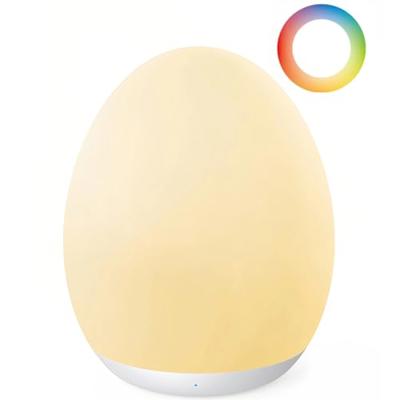 JolyWell Night Light for Kids, Baby Night Light with 7 Colors Changing Mode & Stepless Dimming, Nursery Night Light BPA Free,Rechargeable Egg Night Li