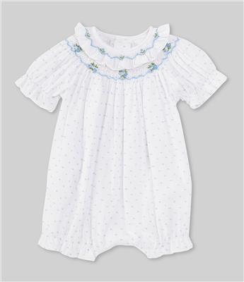 Edgehill Collection Baby Girls 3-24 Months Round Smocked Swiss Dot Romper | Dillards