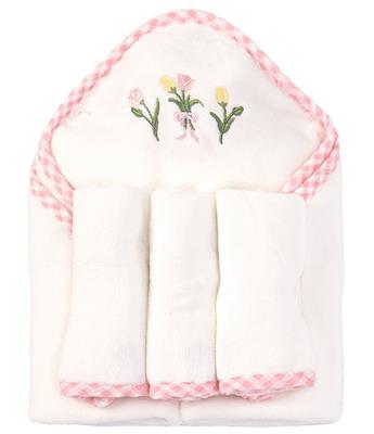 Starting Out Baby Girls Flower Hooded Towel & Washcloth Set | Dillards
