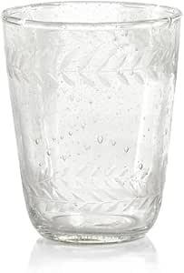 Amazon.com | Zodax Tuscan Handmade Etched Glass - Sets of 4 (DOF): Tumblers & Water Glasses