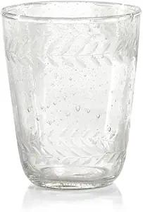 Amazon.com | Zodax Tuscan Handmade Etched Glass - Sets of 4 (DOF): Tumblers & Water Glasses