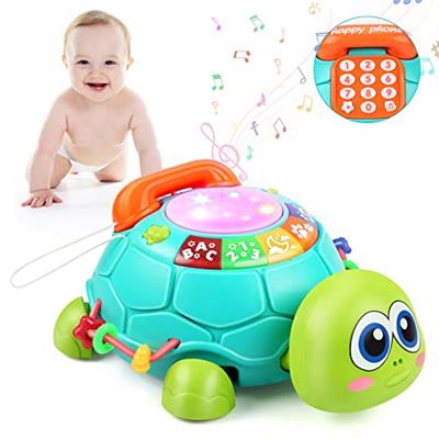 Bilingual Musical Turtle Baby Toys 6 to 12 Months, Development Toy for 6 7 8 9 Month Old Boy Girl, 8-in-1 Educational Crawling Infant Toy w/Light Musi