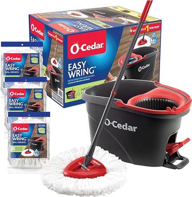 O-Cedar Easywring Microfiber Spin Mop & Bucket Floor Cleaning System
