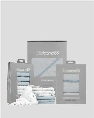 Little Bamboo Hooded Towel & Washers Gift Set - Whisper